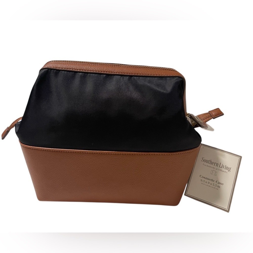 Southern Living Canvas Cosmetic Case in Brown and Tan - Picture 4 of 8